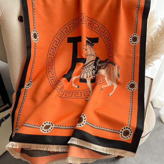 H Horse Element Jacquard Scarf