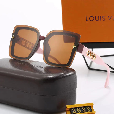 6-color fashion four-leaf clover hollow letter temple sunglasses