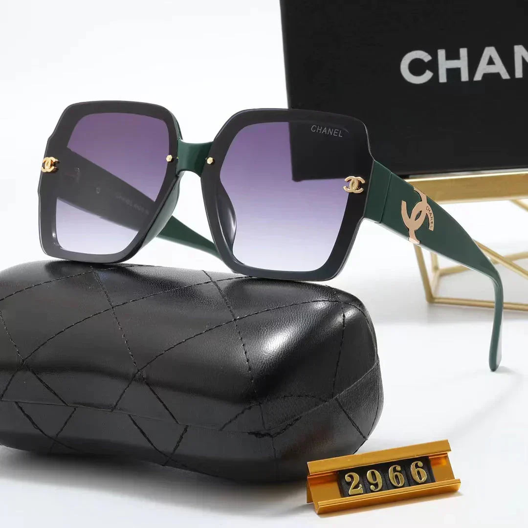 4-color fashion uppercase letter LOGO temple polarized sunglasses