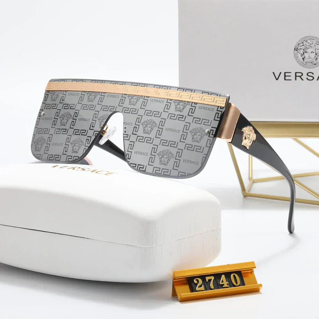 7 colors luxury printed horizontal stripe integrated polarized sunglasses