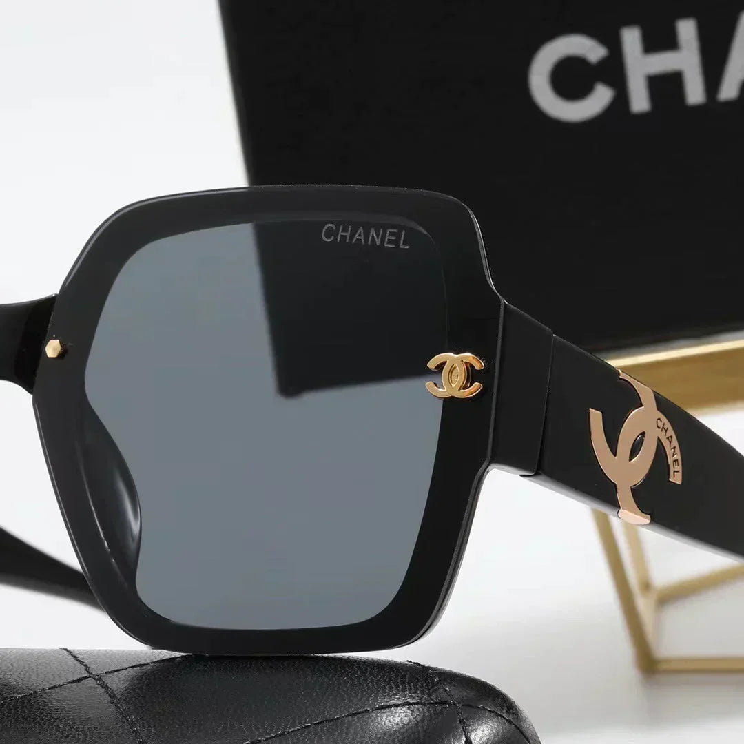 4-color fashion uppercase letter LOGO temple polarized sunglasses