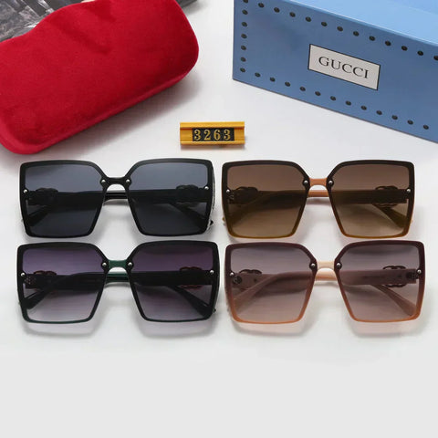 4 color luxury green and red printing polarized sunglasses