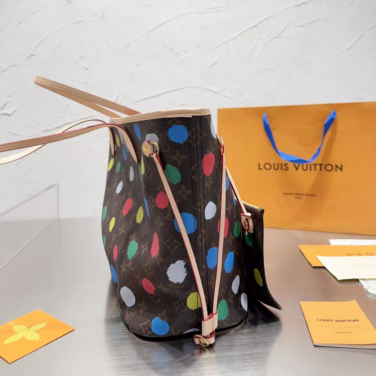 Neverfull Colorful Polka Dot Shopping Bag